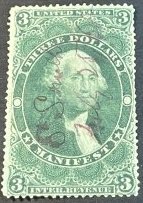 U.S. # R86-USED---SMALL THIN---SINGLE---GREEN---1862-71