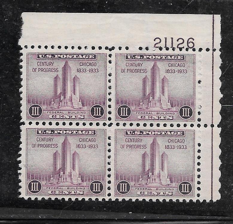 #727 MNH Plate Block