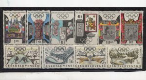 CZECHOSLOVAKIA 1968 OLYMPICS SET OF 10 STAMPS MNH