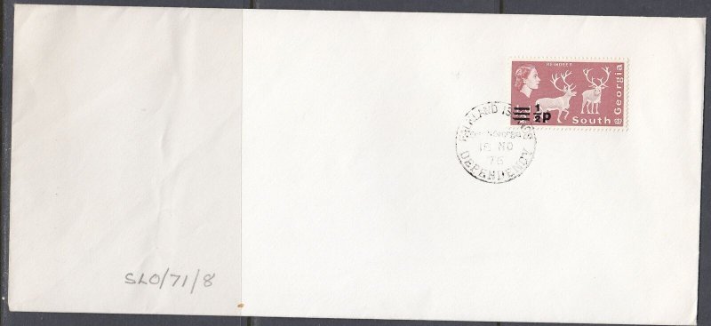 South Georgia. Scott 17 FDC - 1971 Surcharged Definitive Issue