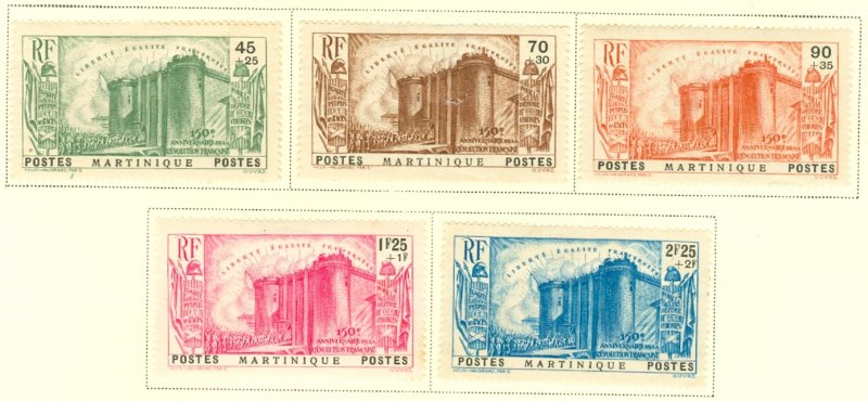 FV: Martinique B3-7 mint CV $52.50