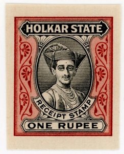 (I.B) India (Princely States) Revenue : Holkar State Receipt 1R (proof)