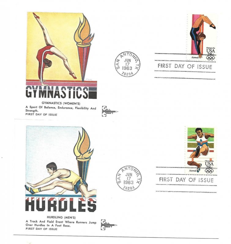 C101-04 28c Olympics 84, GillCraft, set of 4 FDCs