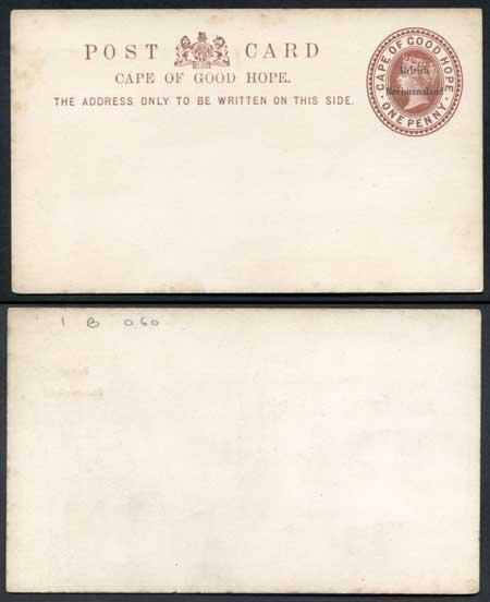 British Bechuanaland O/P on Cape of Good Hope QV 1d Brown Postcard Mint