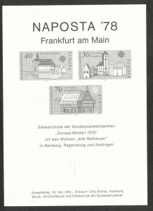  GERMANY - Europa 1978 Naposta '78, Frankfurt Mi 969-71