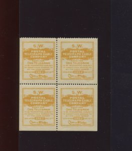 Scott 15TO28 El Paso Southwestern RR Telegraph Co Mint Booklet Pane of 4 Stamps