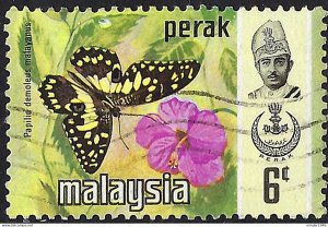 MALAYSIA PERAK 1971 6c Multicoloured, Butterflies SG176 Fine Used