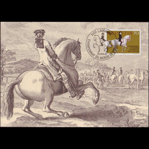 SWITZERLAND 1982 - Maximum Cards - 731 Dressage Champ 70c