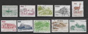 Peru Scott 457-466  Used  Complete