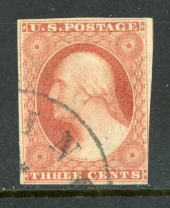 USA 1851 Washington 3¢   Scott #11A VFU R525