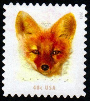 SC# 5742 - (40c) - Red Fox, Die Cut 11.25 x 11 - Used Single - Off Paper