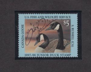 JDS5 - Junior Duck Stamp. Artist Signed Single.   MNH. OG.#02 JDS5AS