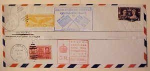 GREAT BRITIAIN USA CORONATION 2 FLIGHTS TO US & FROM US 1937