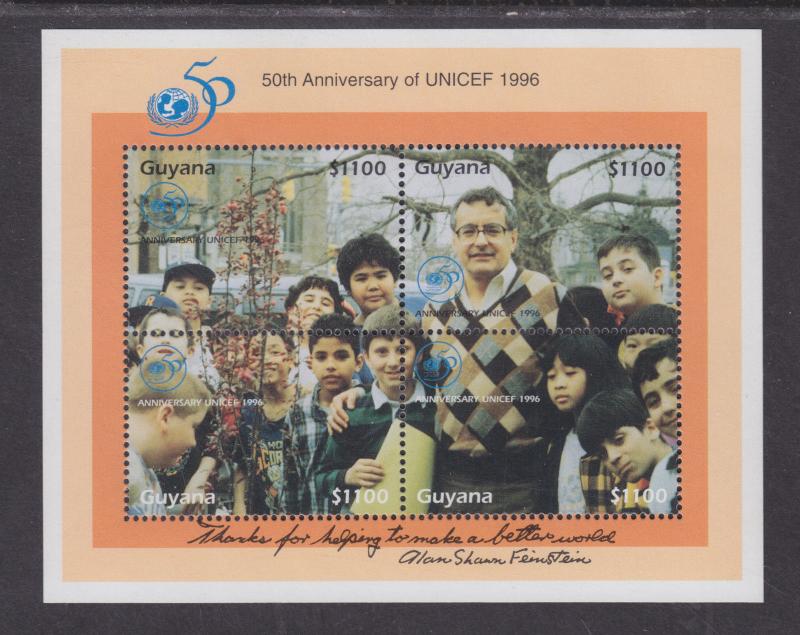 Guyana Sc 3027 MNH. 1996 UNICEF Souvenir Sheet, fresh, VF.