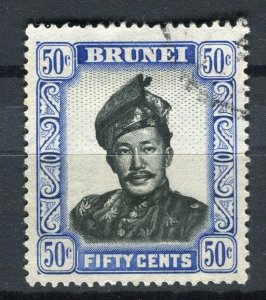 BRUNEI; 1952 early Sultan Omar issue fine used 50c. value