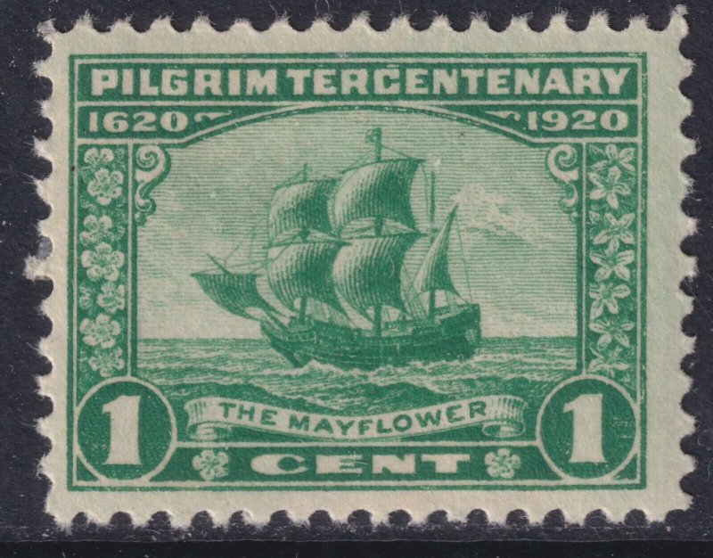 Sc# 548 U.S. 1920 Pilgrim Tercentenary 1¢ issue ML-LMH CV $4.00 stk #2