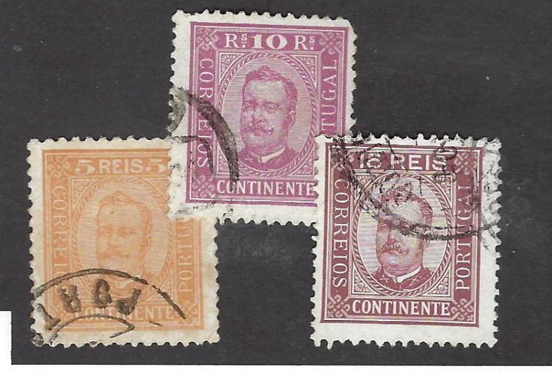 Portugal SC#67-69 Used F-VF hr SCV$13.25....Nice Stamp(s)!