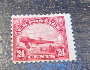 KAPPYSTAMPS  USA #C6 1923 24c AIRMAIL BIPLANE  MINT HINGED FAULTS   H403