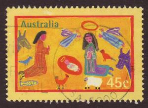 Australia 1998 Sc#1714, SG#1833 45c Nativity, Christmas USED.  
