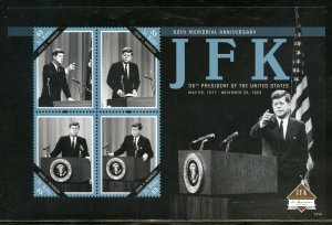 ST. KITTS 50th MEMORIAL ANNIVERSARY OF JOHN F. KENNEDY SHEET  MINT NEVER  HINGED 