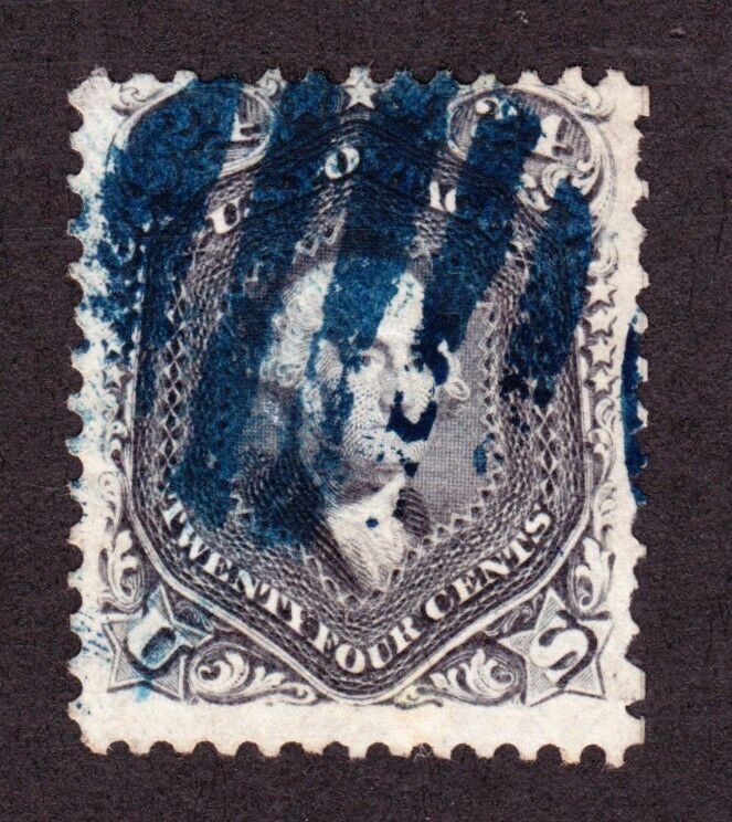 US 78b 24c Washington Used VF-XF w/ Blue Grid Cancel SCV $450