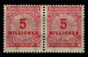 Germany 1923 Definitives to Millionens (Perf), 5M Pair [Unused]