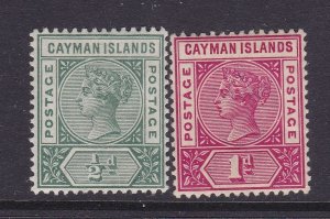 Cayman Islands Scott 1-2,  1900 QV 1d, 2d, F/VF, MLH. Scott $32