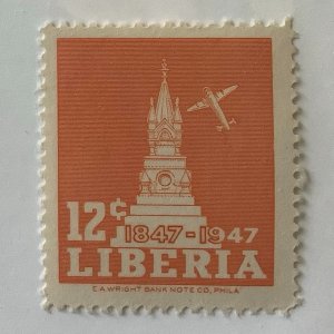 Liberia 1947  Scott  C58  MNH - 12c, Monument to J. J. Roberts & plane