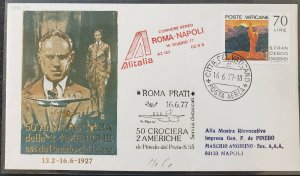 Italy Vatican Alitalia De Pinedo 50th Anniversary Crossing Flight Cover