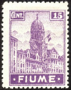 1919, Fiume 15c, MH, Sc 31