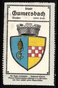 Vintage Germany Poster Stamp Gummersbach Coat of Arms Unused