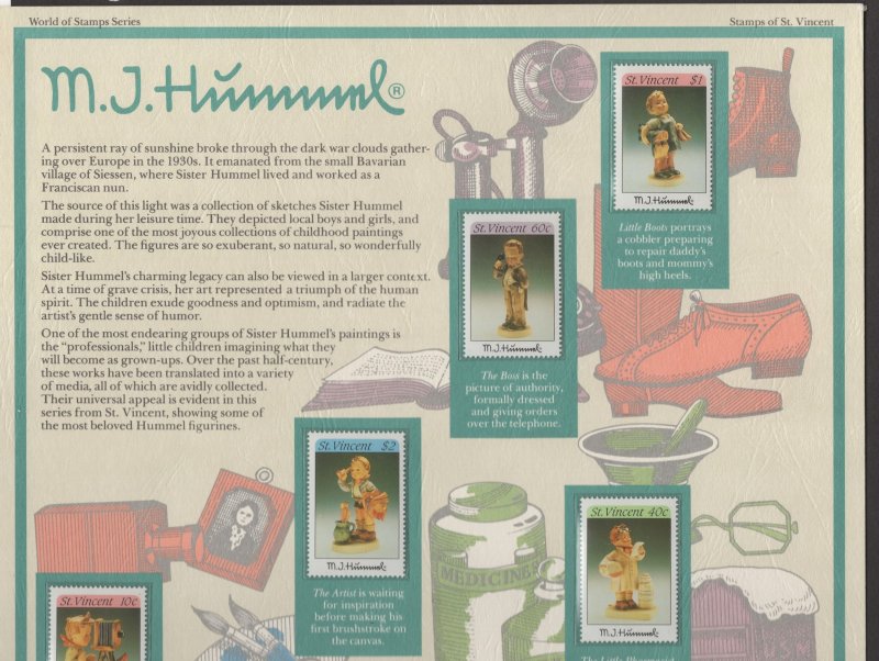 Limited Edition MJ Hummel Panel of 8 stamps