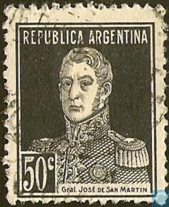 Argentina #352 Stamp 1923 50c Gral Jose de San Martin Used Postmarked