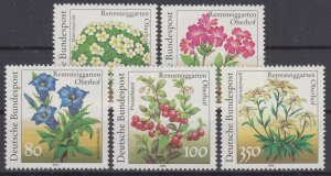 Germany 1991 Sc#1630-1634 Mi#1505-1509 Flowers mnh (BU1828)