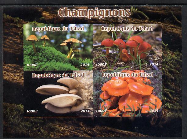 Chad 2014 Fungi #1 imperf sheetlet containing 4 values un...