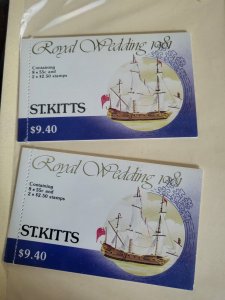 Stamps St Kitts 76a, 78a booklets