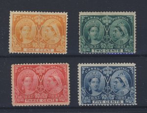 4x Canada Victoria Jubilee Stamps; #51-1c 52-2c 53-3c 54-5c Guide Value $100.00