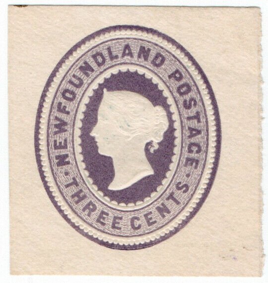 (I.B) Canada Postal : Newfoundland Wrapper 3c (cut-out)