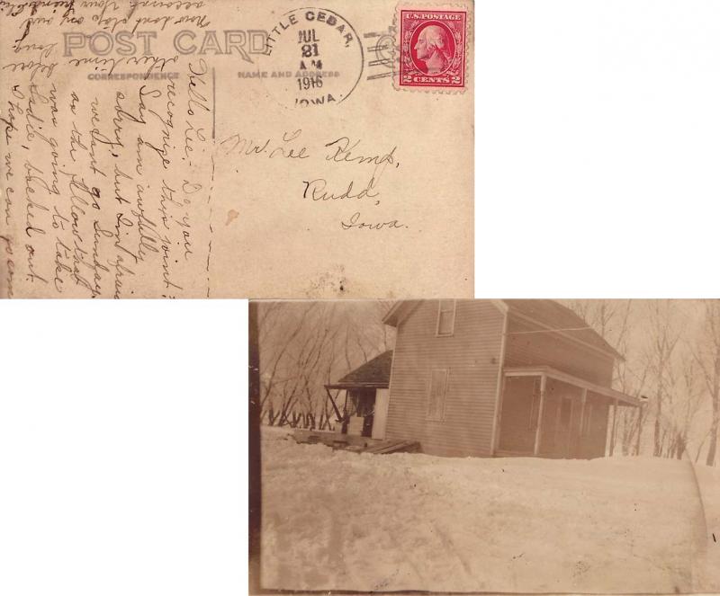 United States Iowa Little Cedar 1916 doane 2/3  1870-1983  PPC (Real Photo sh...