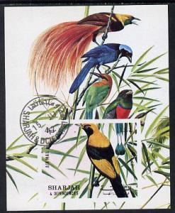 Sharjah 1972 Birds #1 imperf m/sheet cto used (Mi BL 121)