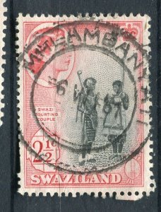 SWAZILAND; 1950s early QEII pictorial issue fine used 2.5d value + Postmark