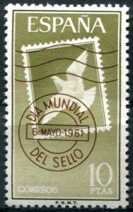 Spain Sc#989 MNH, 10p ol grn & brn, World Stamp Day (1961) (1961)