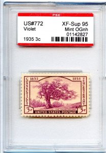 US SCOTT #772 MINT-XF-SUP-OG-NH GRADED 95 PSE ENCAPSULATED SMQ $40 (8/14/24 GP)