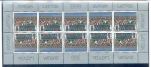 Latvia Sc 463 1998 Europa Song Festival stamp sheet mint NH