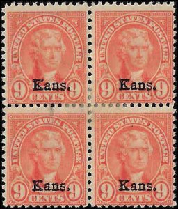 667 Mint,OG,HR... Block of 4... SCV $56.00