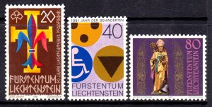 Liechtenstein 1981 Anniversaries Complete Mint MNH Set SC 711-713