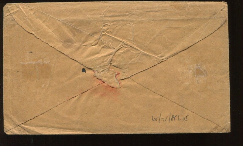 7-8A-7 Franklin Type II-IIIa-II Strip of 3 Stamps On Cover w/Doporto Cert LV5481