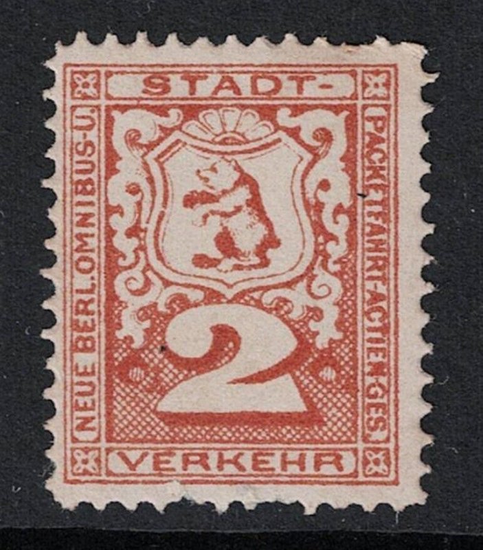 Germany Berlin 2pf Stadt Verkehr Local Stamp Mint Light Hinged - S24958