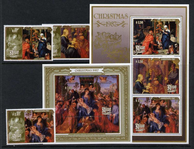 Niue 548-52 MNH Christmas, Art, Paintings