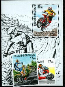 Belgium 1999 -  Motorcross   - MNH   set w/sheet   #  B1149-B1151